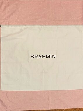 Brahmin White Dust Bag with Black Logo